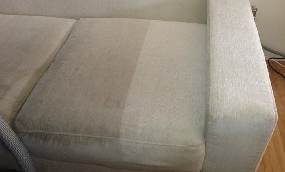Upholstery Couch Clean Before and After